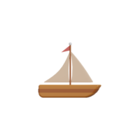 barco de madera aislado 3d