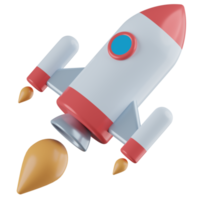 Rocket Startup 3D Illustration png