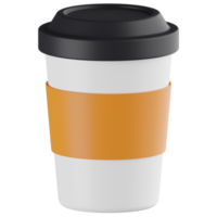 Cold Coffee Cup 3D Illustration png