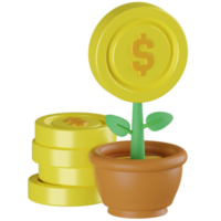 Growth Plant 3D Illustration png