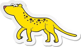 sticker of a cartoon leopard vector