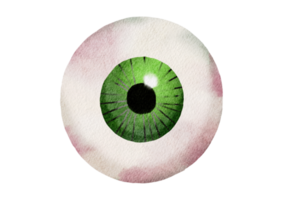 watercolor illustration of a ghost eyeball for Halloween png