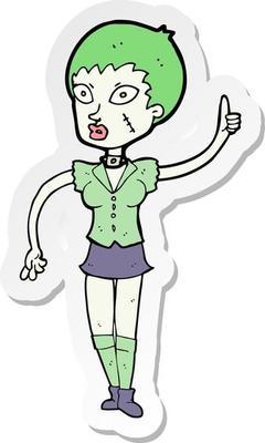 sticker of a cartoon halloween girl