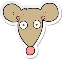 sticker of a cartoon mouse vector