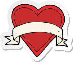 sticker of a cartoon love heart tattoo vector