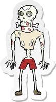 pegatina de un zombi de dibujos animados vector