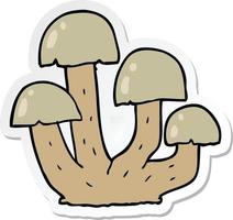 sticker of a cartoon mushroom vector