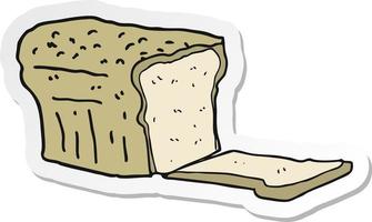 sticker of a cartoon bread vector