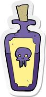 sticker of a cartoon potion bottle vector