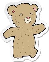 sticker of a cartoon teddy bear vector