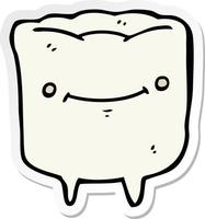 pegatina de un diente feliz de dibujos animados vector