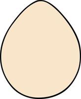 quirky hand drawn cartoon egg vector