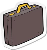 sticker of a cartoon briefcase vector