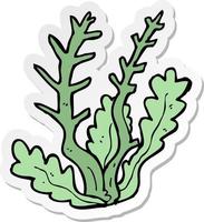sticker of a cartoon seaweed vector