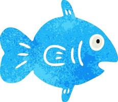 retro cartoon doodle of a marine fish vector