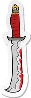 sticker of a cartoon sword vector