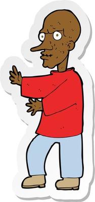 sticker of a cartoon mean looking man