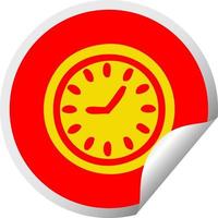 circular peeling sticker cartoon wall clock vector