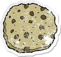 retro distressed sticker of a chocolate chip cookie cartoon vector