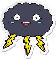 sticker of a happy cartoon rain cloud vector