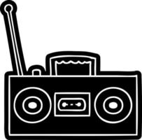 cartoon icon drawing of a retro cassette player vector