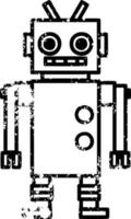 dancing robot distressed icon vector