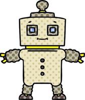 quirky comic book style cartoon robot vector