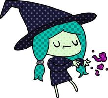 cartoon of cute kawaii witch vector