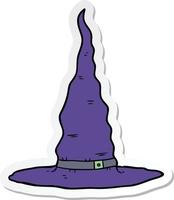 sticker of a cartoon witchs hat vector