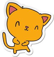 sticker cartoon of cute kawaii cat vector