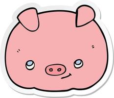 pegatina de un cerdo feliz de dibujos animados vector