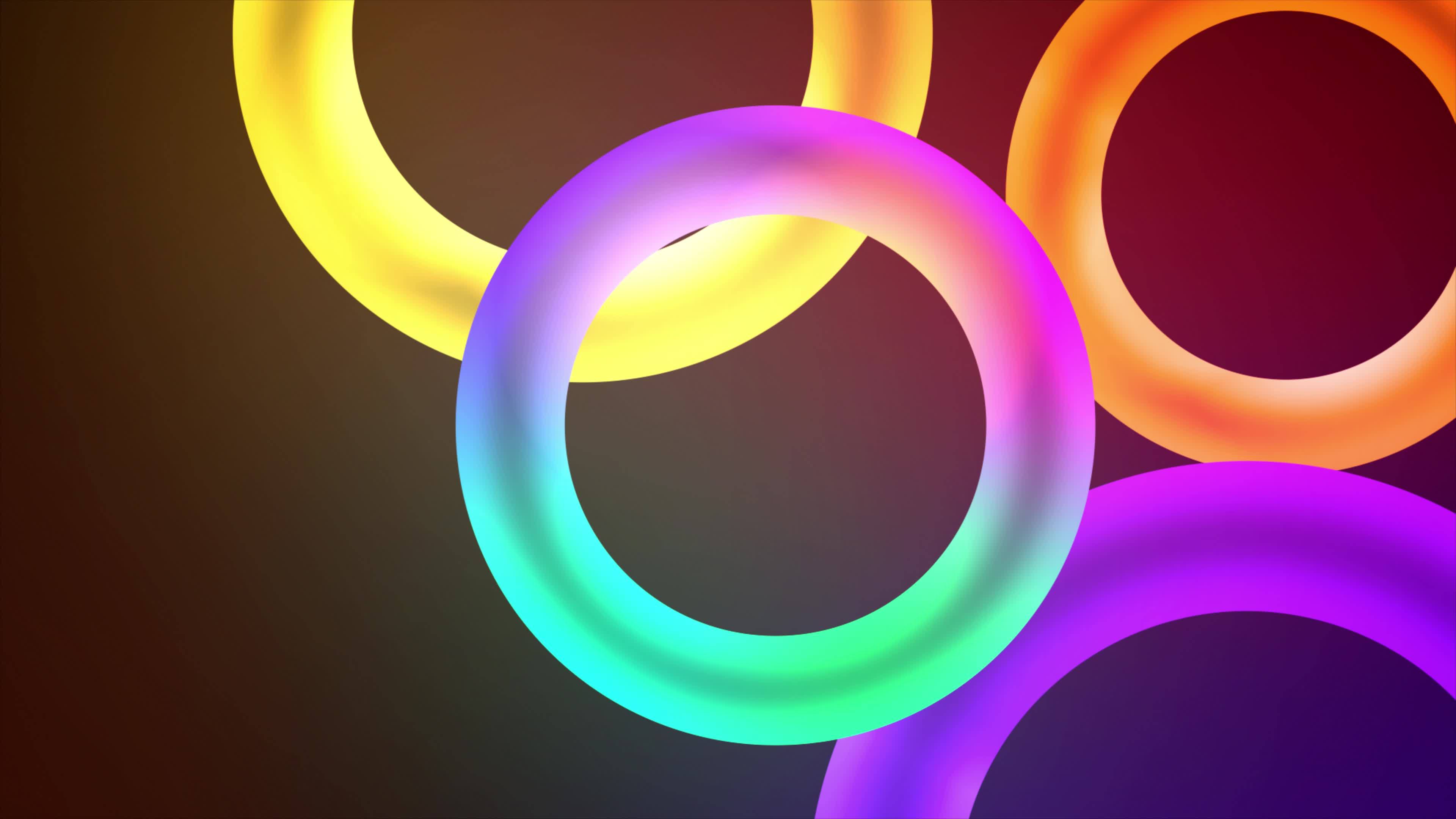 Abstract motion Neon Circle lights background, Glowing neon abstract