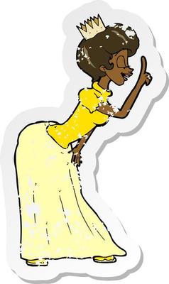retro distressed sticker of a cartoon princess