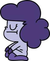 cartoon of a kawaii alien girl vector