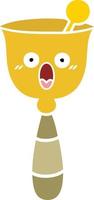 flat color retro cartoon school bell vector
