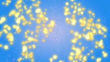 Abstract gradient blue background with yellow sparks