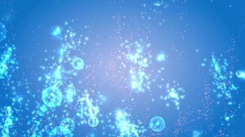 Abstract gradient blue background with particles and sparks video