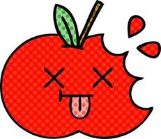 comic book style cartoon red apple vector