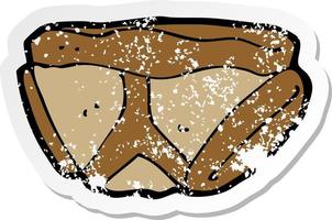 retro distressed sticker of a cartoon underpants vector