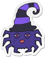 sticker of a cartoon halloween spider vector