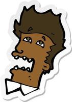 sticker of a cartoon frightened man vector