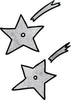 textured cartoon doodle of ninja throwing stars vector