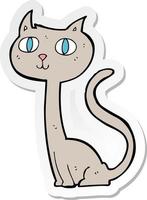 sticker of a cartoon cat vector