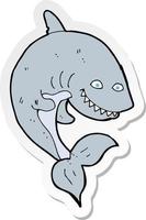 sticker of a cartoon shark vector