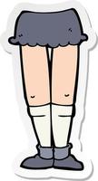 sticker of a cartoon female legs vector