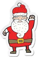 sticker of a cartoon angry santa claus vector