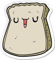 sticker of a cartoon slice of bread vector