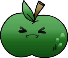 manzana de dibujos animados sombreado degradado peculiar vector