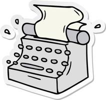 sticker cartoon doodle of old school typewriter vector