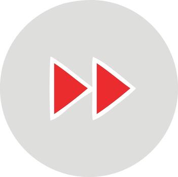 flat color retro cartoon fast forward button vector